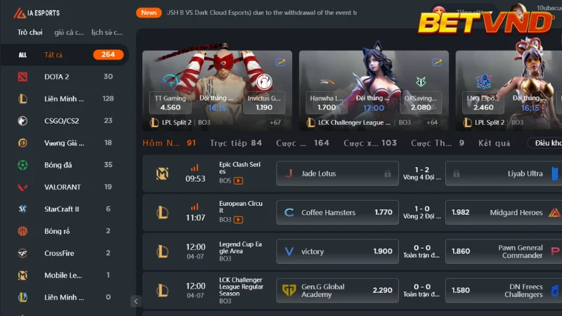 E-Sport tại BETVND